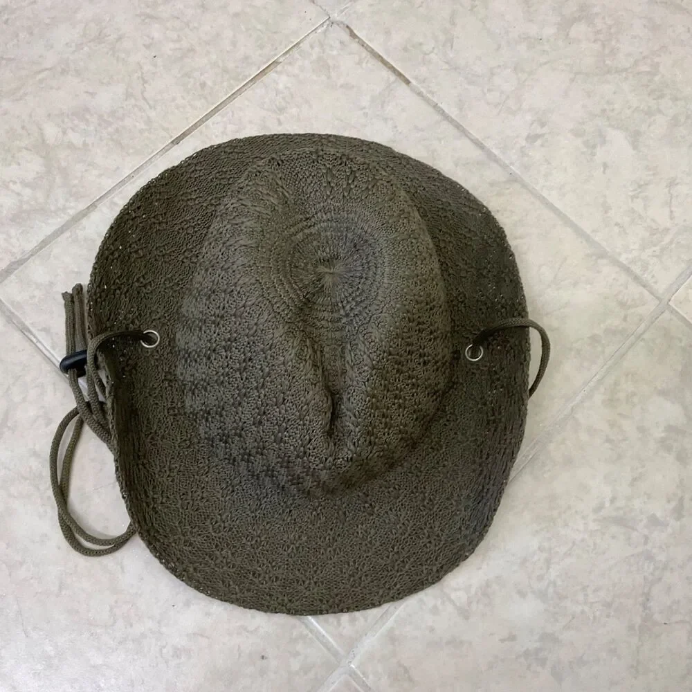 Kolob  Sunhat Woven Poly  Western Outback Green Travel One size